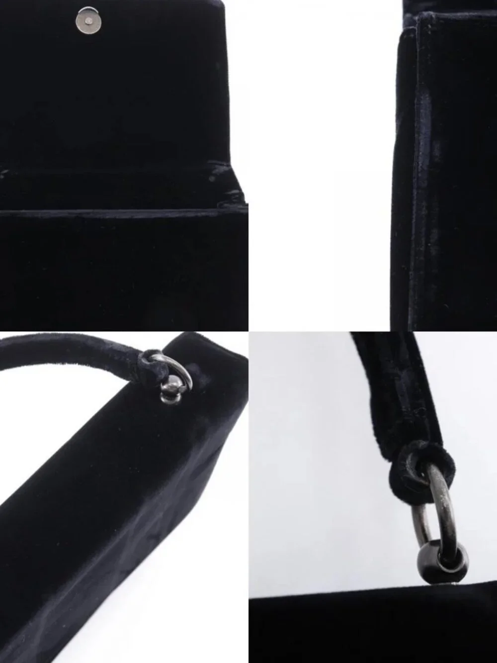 PRADA One handle Handbag vintage NERO black Velor Women